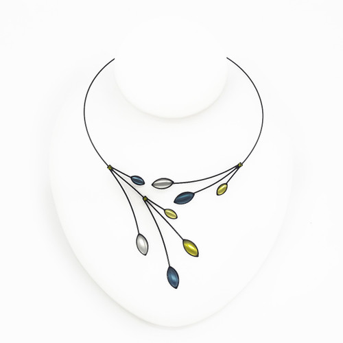 290B-FO Necklace - Crystals, branches, leaves